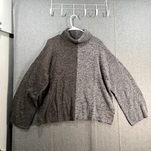 Peace Love World Two Tone Sweater Brown Size M Walnut Knitted Pullover